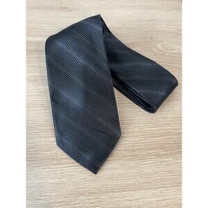 Calvin Klein Black Textured Designer Silk Tie